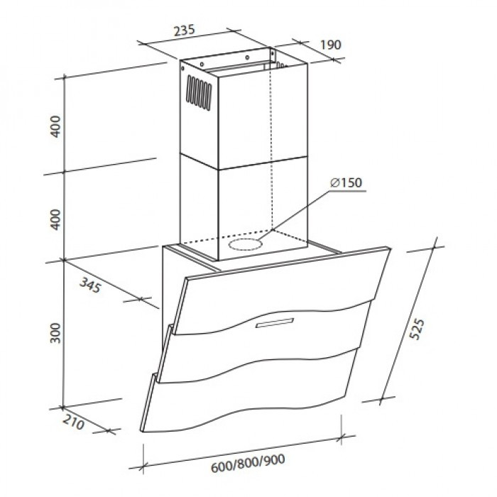 Вытяжка для кухни размеры для установки