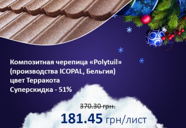 "Різдвяна пропозиція!" Композитна металочерепиця за ціною бітумної!